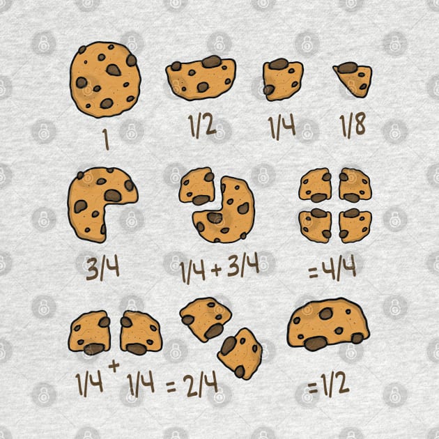 Chocolate Cookie Quick Maths Fractions Teacher School Shirt by Khal1